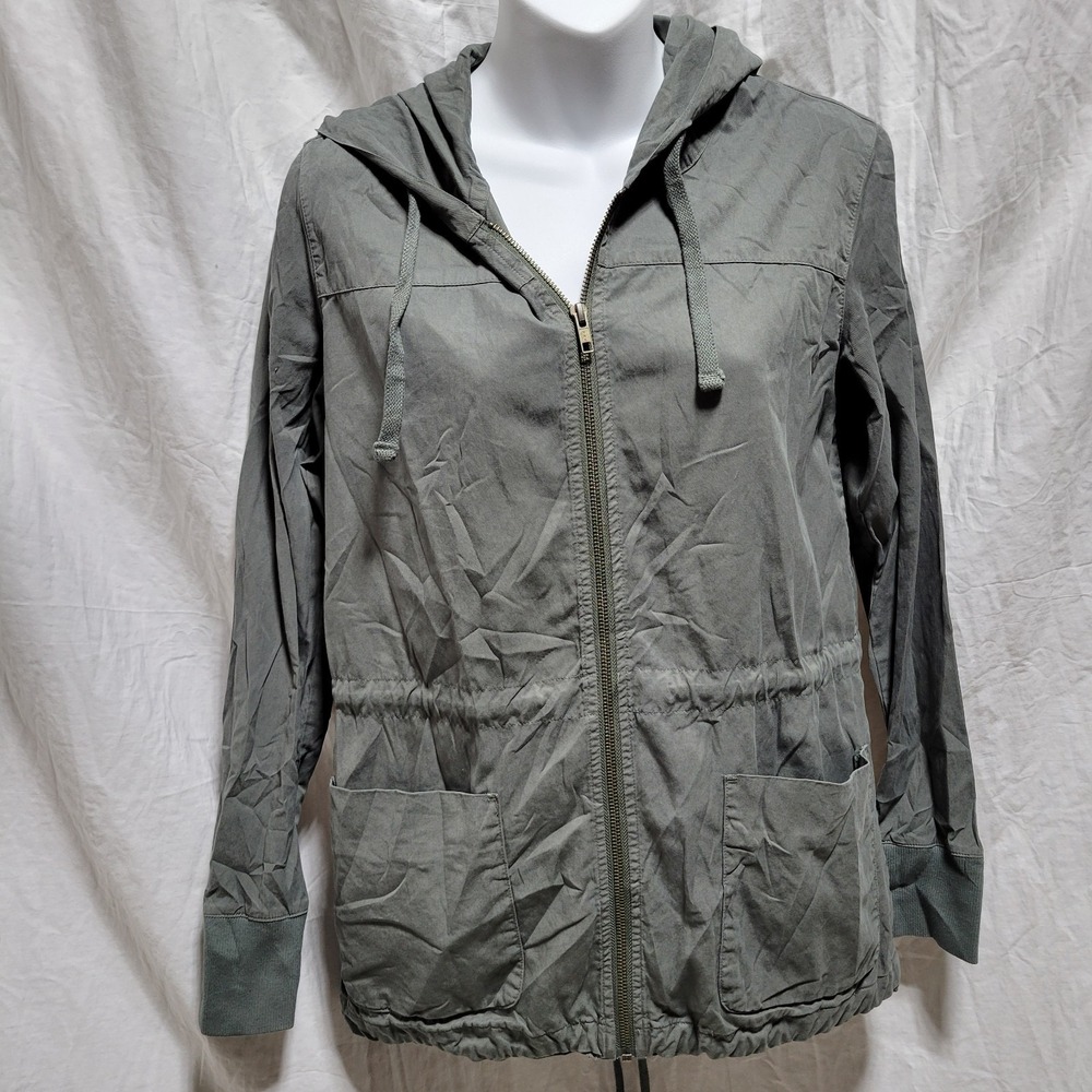 James Perse Utility Anorak Hooded Jacket Womens Size 1‎ Small Green USA $395 NWT